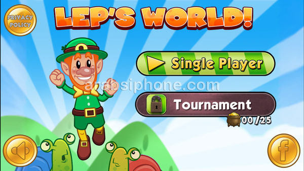الضغط على خيار Single Player للبدء في اللعب بعد تحميل لعبة Lep's World